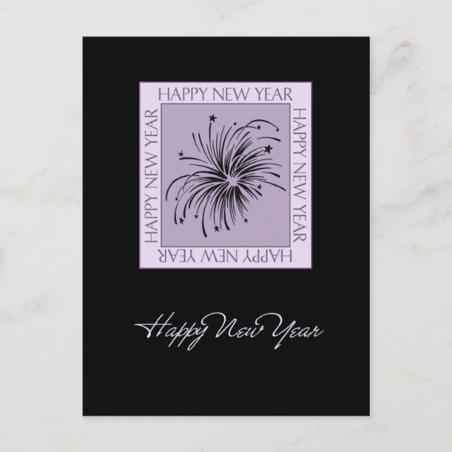 Cartões postais de Feliz ano novo Fireworks (Frente)