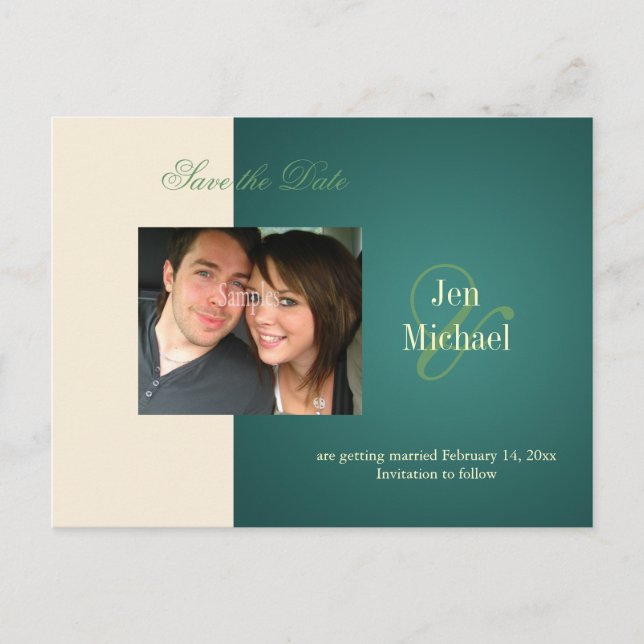 Cartões postais de foto para salvar a data, (Frente)