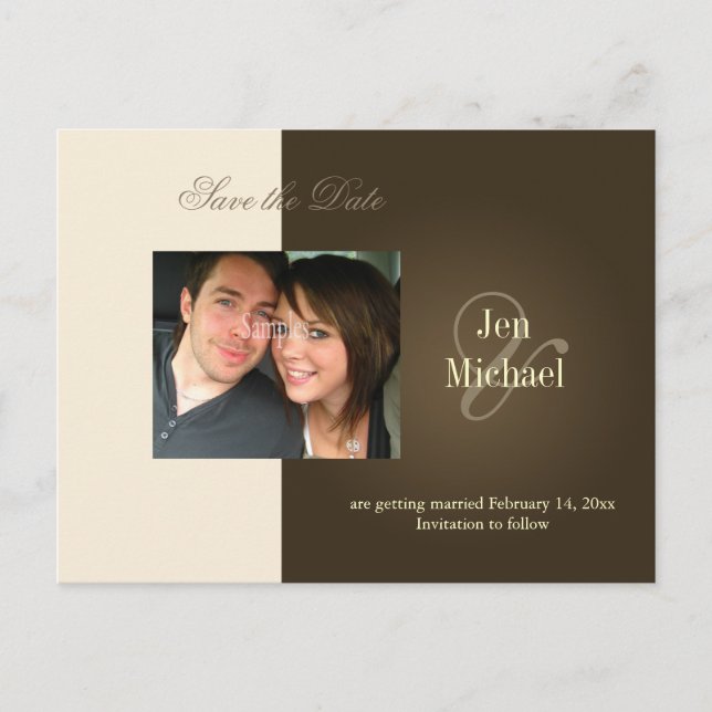 Cartões postais de foto para salvar a data, (Frente)