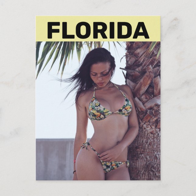 CARTÕES POSTAIS DE GAROTAS DA FLORIDA BEACH BIKINI (Frente)