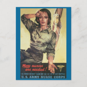 Cartões postais de guerra, enfermeiras são neces