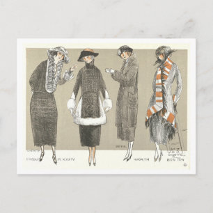 Cartões Postais de Ilustração de Moda de Casacos A