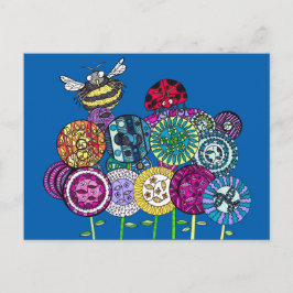 Cartões postais de insetos e Fleurs