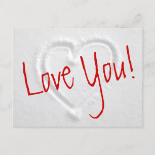 Cartões postais de inverno românticos com coração