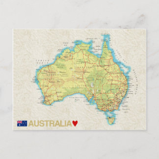CARTÕES POSTAIS DE MAPAS ♥ Austrália