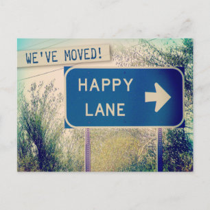 Cartões postais de mudança de endereço "Happy Lane