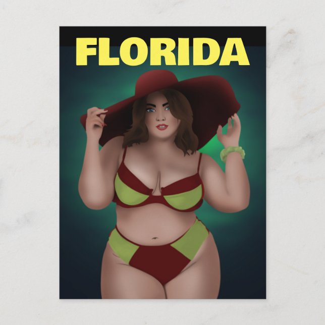 CARTÕES POSTAIS DE MULHERES CURVY DA FLORIDA EM BI (Frente)