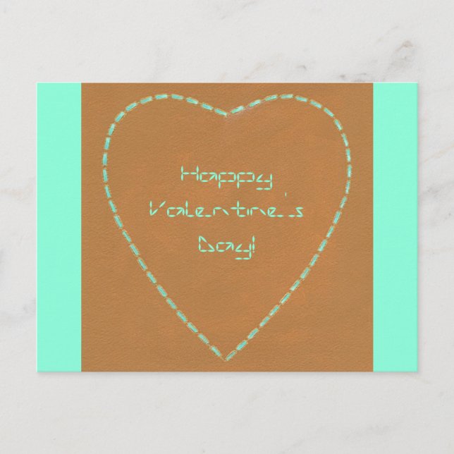 Cartões postais de Namorados de Coração Verde com  (Frente)