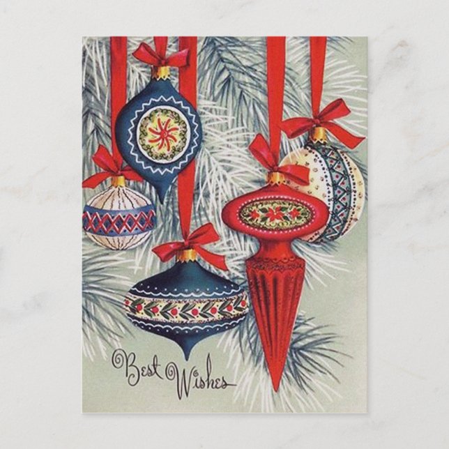 Cartões postais de natais vintages de férias (Frente)