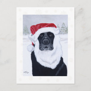 Cartões postais de Natal Black Labrador Snowflakes