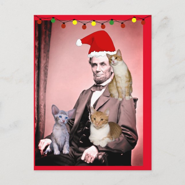 CARTÕES POSTAIS DE NATAL DO GATO ABRAHAM LINCOLN G (Frente)