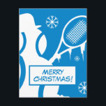 Cartões postais de Natal felizes com bonitinho tên<br><div class="desc">Cartões postais de Natal com um bonitinho tênis design. Excelente para tênis player, treinador, instrutor, professor, capitão, crianças, etc. Cartões de posto Diversão de Feriado com saudação ou mensagem personalizada para amigos e familiares. impressão engraçada com bolas de tênis feitas de neve. Também disponível para mudança de endereço, nova casa,...</div>