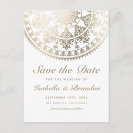 Cartões Postais de Noivado com Folha Dourada
