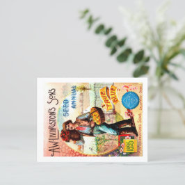 Cartões postais de pacotes de sementes.