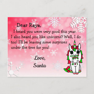 Cartões postais de Papais noeis: Feriado Unicórnio