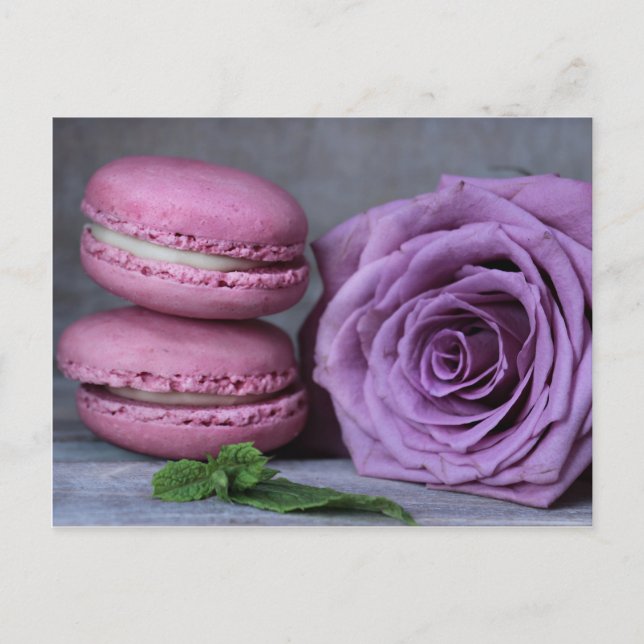 Cartões postais de pastelaria de Rosa roxo, cor-de (Frente)