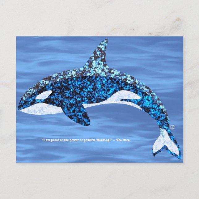 Cartões Postais de Pensamento Positivo da Orca (Frente)