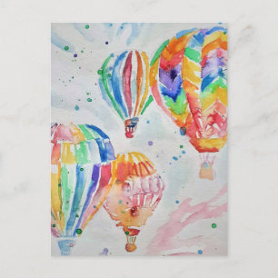 Cartões Postais de Pintura em Aquarela de Balão de