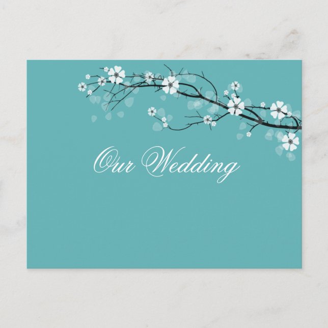 Cartões postais de Salve a Data com flores brancas (Frente)