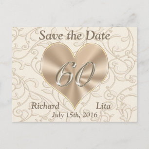 Cartões Postais de Salve a Data do 60º Aniversário