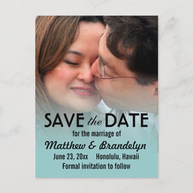 Cartões Postais de Save the Date com Foto em Deco  (Frente)