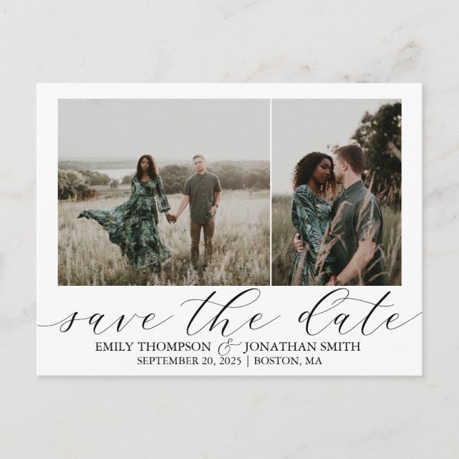 Cartões Postais de Save The Date de Casamento com  (Frente)