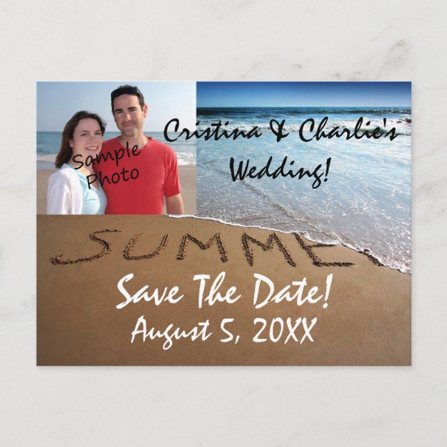 Cartões Postais de Save The Date de Casamento de V (Frente)