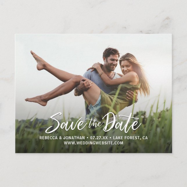Cartões Postais de Save the Date de Fotos de Casam (Frente)