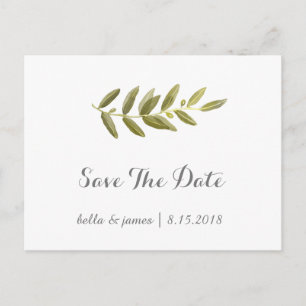 Cartões Postais de Save The Date de Galho de Olive