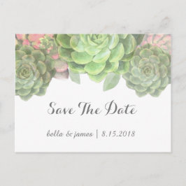 Cartões Postais de Save The Date de Suculentas Ver
