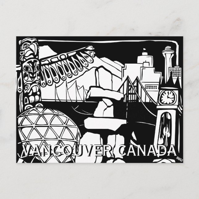 Cartões postais de Vancouver Souvenir Totem Poli (Frente)