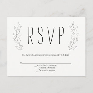 Cartões postais do casamento rsvp moderno