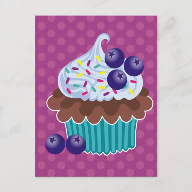 Cartões postais do Cupcake Blueberry (Frente)