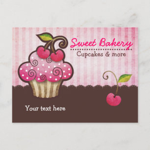 Cartões postais do Cupcake Cherry Berry