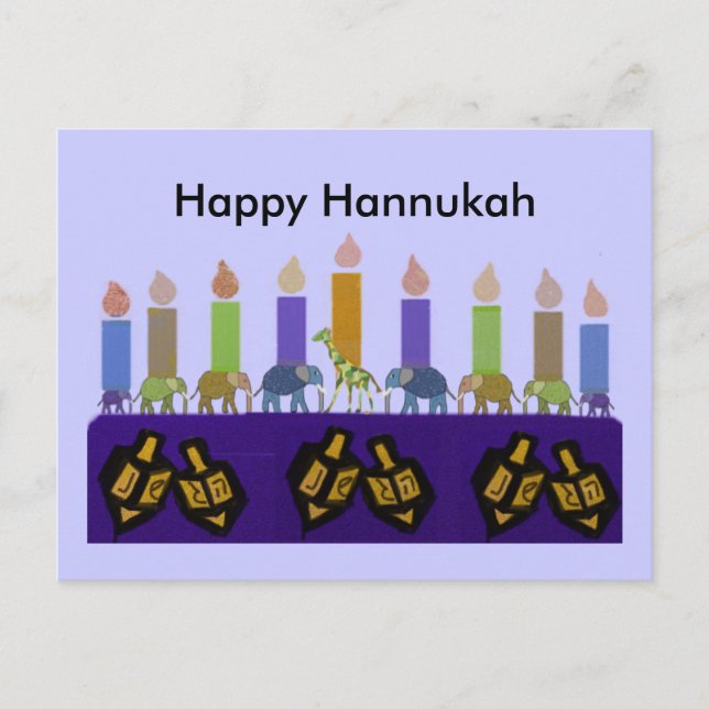 Cartões postais do Dreidel Hannukah Menorah (Frente)