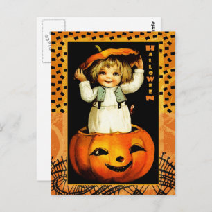 Cartões postais do Engraçado Vintage Kid Halloween