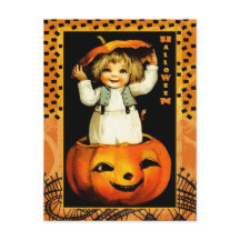 Cartões postais do Engraçado Vintage Kid Halloween