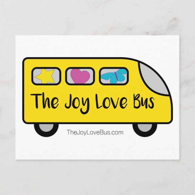 Cartões postais do logotipo Joy Love Bus (Frente)