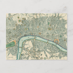 Cartões postais do Mapa Vintage London