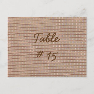 Cartões postais do número da mesa de burlap artíst