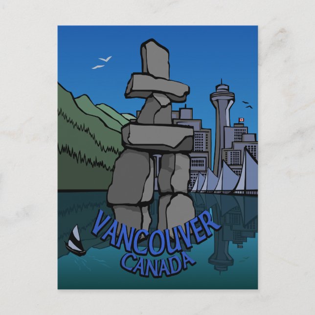Cartões postais do Vancouver Souvenir Inukshuk - A (Frente)