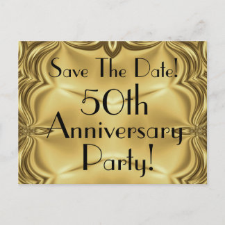 Cartões Postais Elegantes de Save The Date de 50º