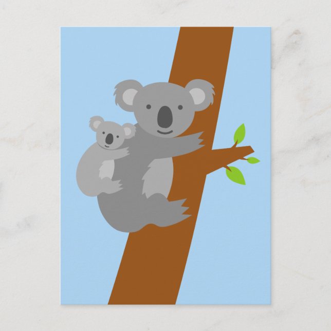 Cartões postais ilustrados com o urso Koala (Frente)
