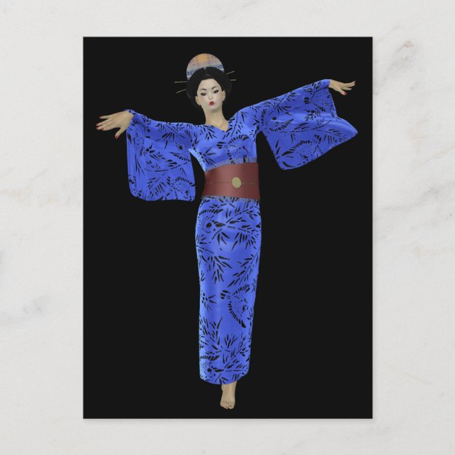 Cartões postais Kimono Geisha (Frente)
