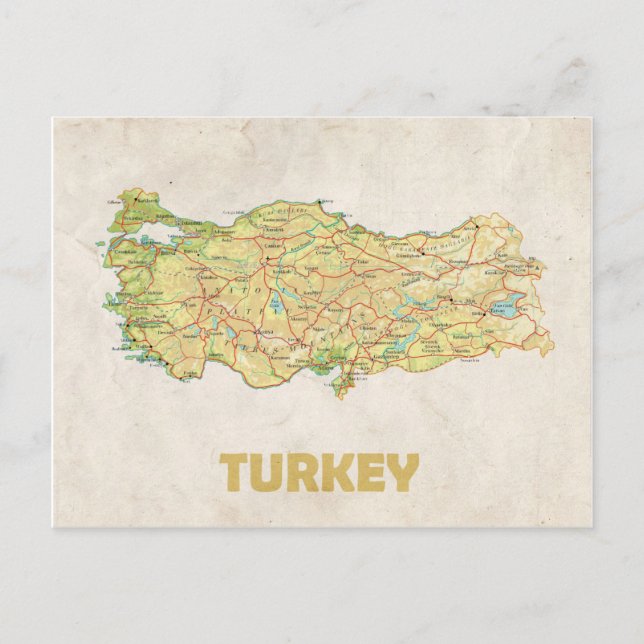 CARTÕES POSTAIS MAPA: Turquia (Frente)