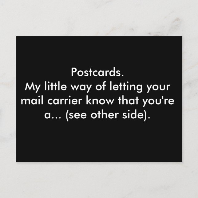 Cartões Postais. Minha pequena maneira de deixar s (Frente)