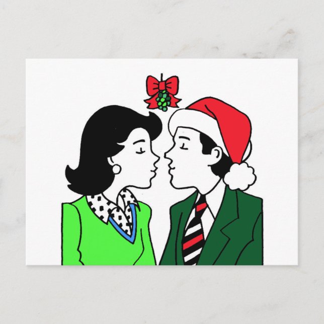 Cartões postais Mistletoe Kiss (Frente)