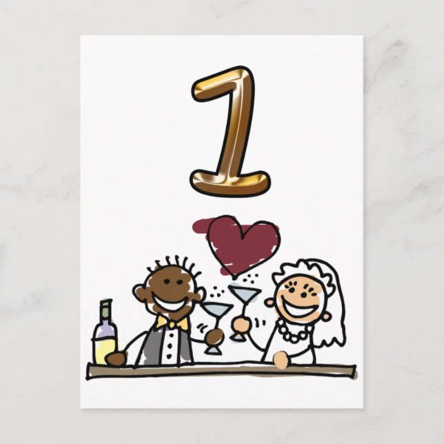Cartões postais Número 1 da Tabela Personalizada (Frente)