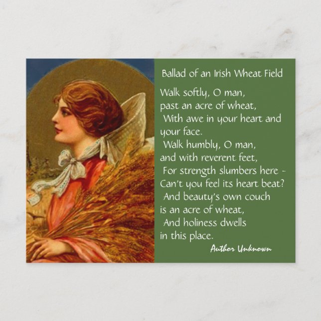 Cartões postais para o Dia de São Patrício Poetry  (Frente)