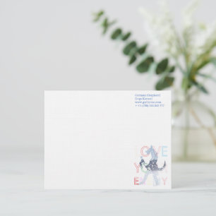 Cartões postais Pastor Alemão Aquarela Azul